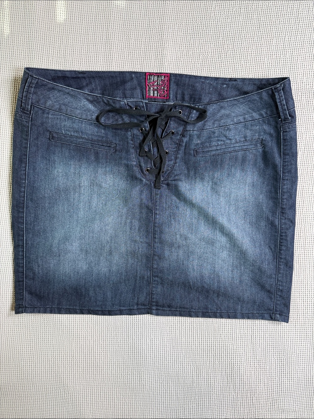 torrid Dark Blue Lace-Up Denim Mini Skirt Sz 16